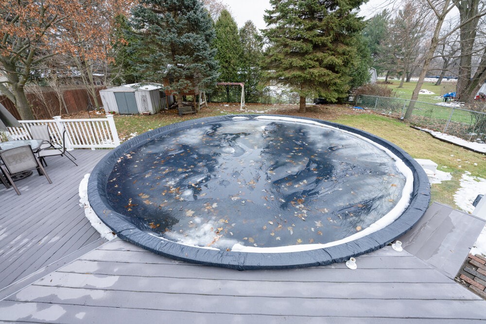 Cover An Above Ground Pool With A Deck, Above Ground Pool Winter Cover With Deck