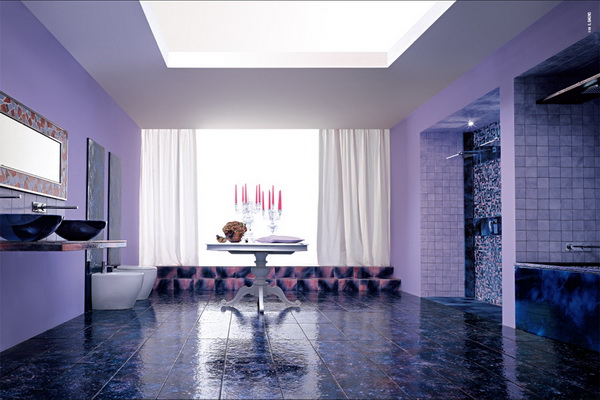 purple tiles for home